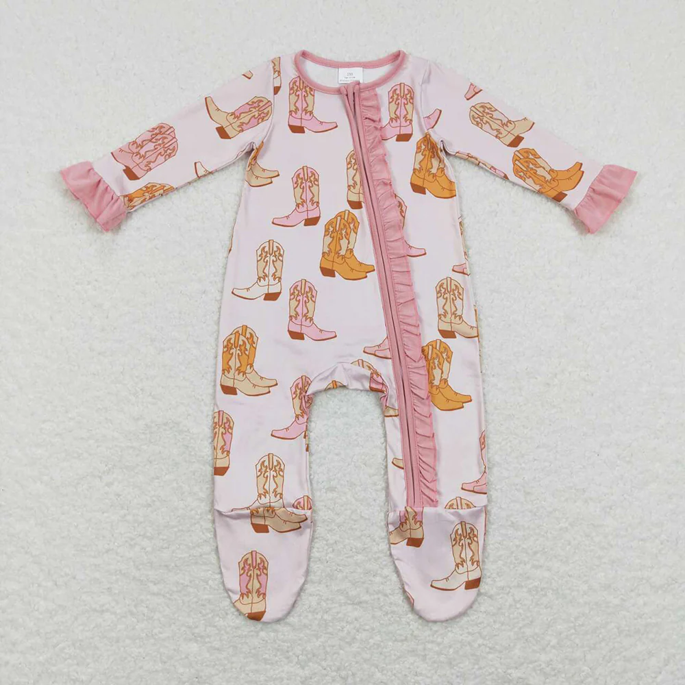 Baby Children Western Boots Pajamas Rompers Sibling Sets