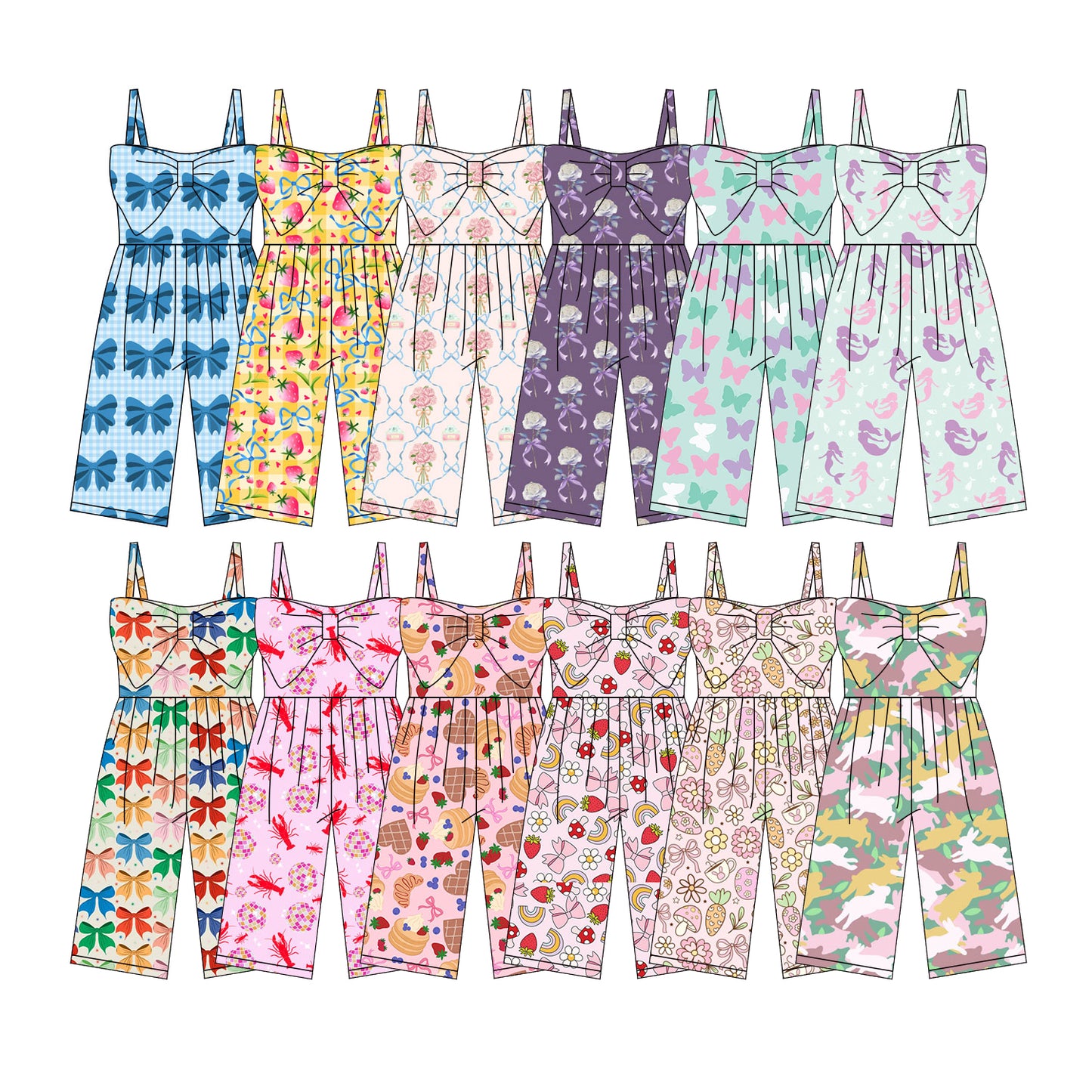25.11.25 custom each style moq 5 eta 6-8week Sibling Sisters baby girl clothes suspender jumpsuit 12 match family design