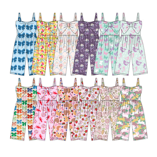 25.11.25 custom each style moq 5 eta 6-8week Sibling Sisters baby girl clothes suspender jumpsuit 12 match family design