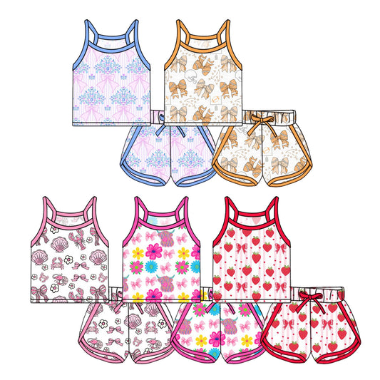 26.1.2 custom each style moq 5 eta 6-8week Sibling Sisters baby girl clothes short sleeve shorts sets 5 match family design