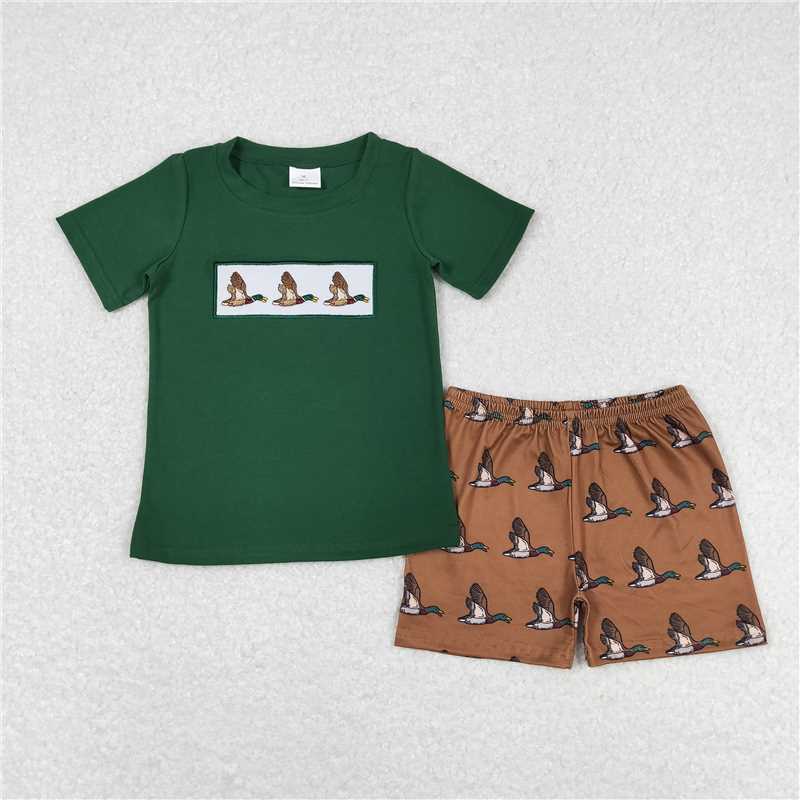 RTS Boys and girls Embroidered Short Sleeve Shorts sets rompers briefs sets