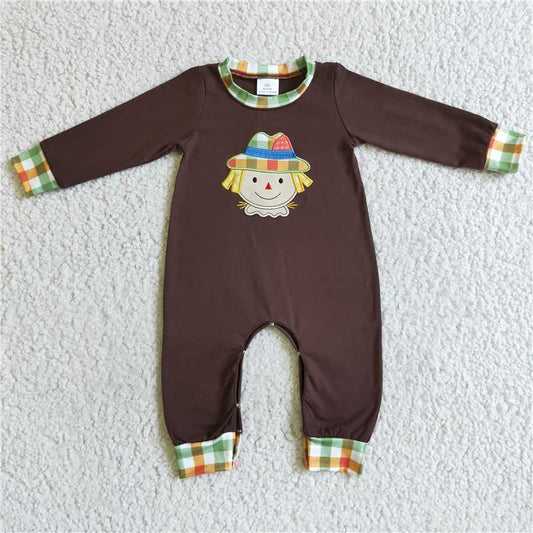 RTS NO MOQ（In Stock) LR0034 Baby boy clothes long-sleeved bodysuit with embroidered
