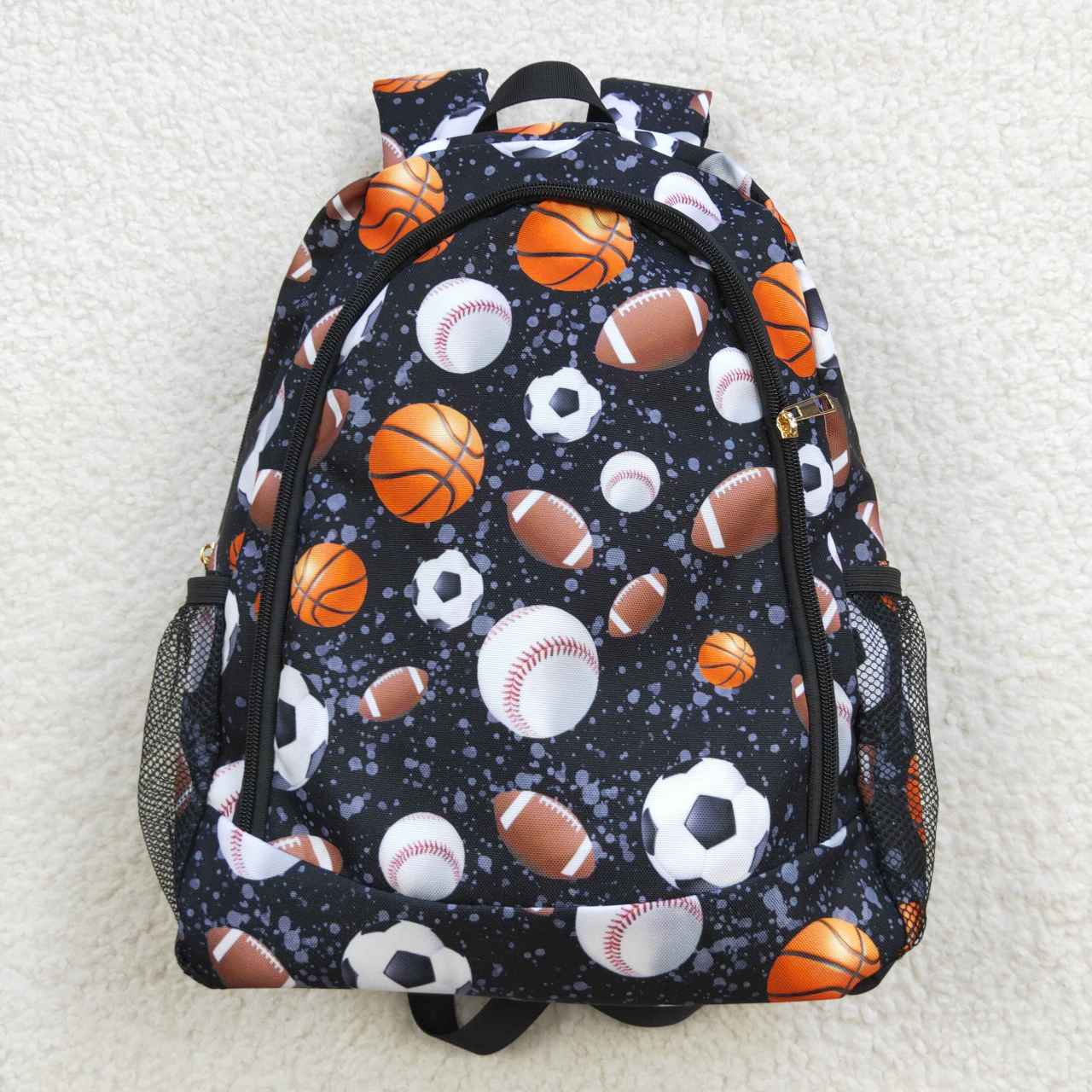 BA0125 Soccer Rugby Black Backpack