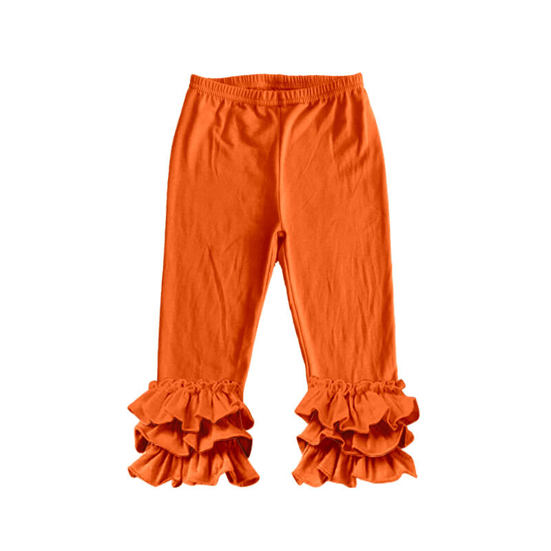 Deadline: February 8th Solid color pleated trousers orange ruffle pants