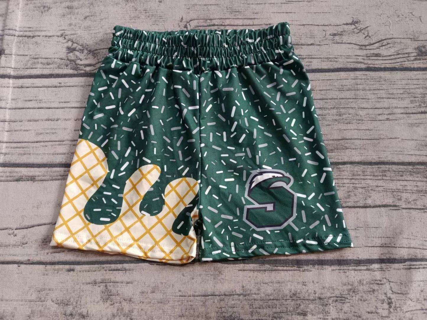 custom moq 3 eta 6-8weeks kids and adult Gold White Beach Summer Shorts