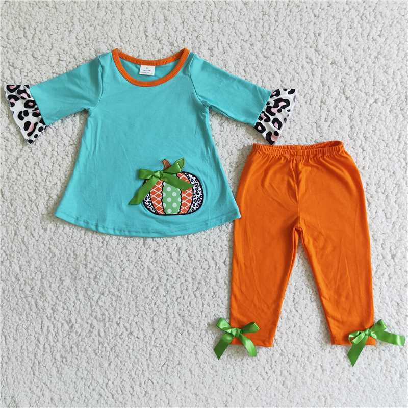 RTSEmbroidered pumpkin Embroidered pumpkin orange pants, Halloween outfit and romper