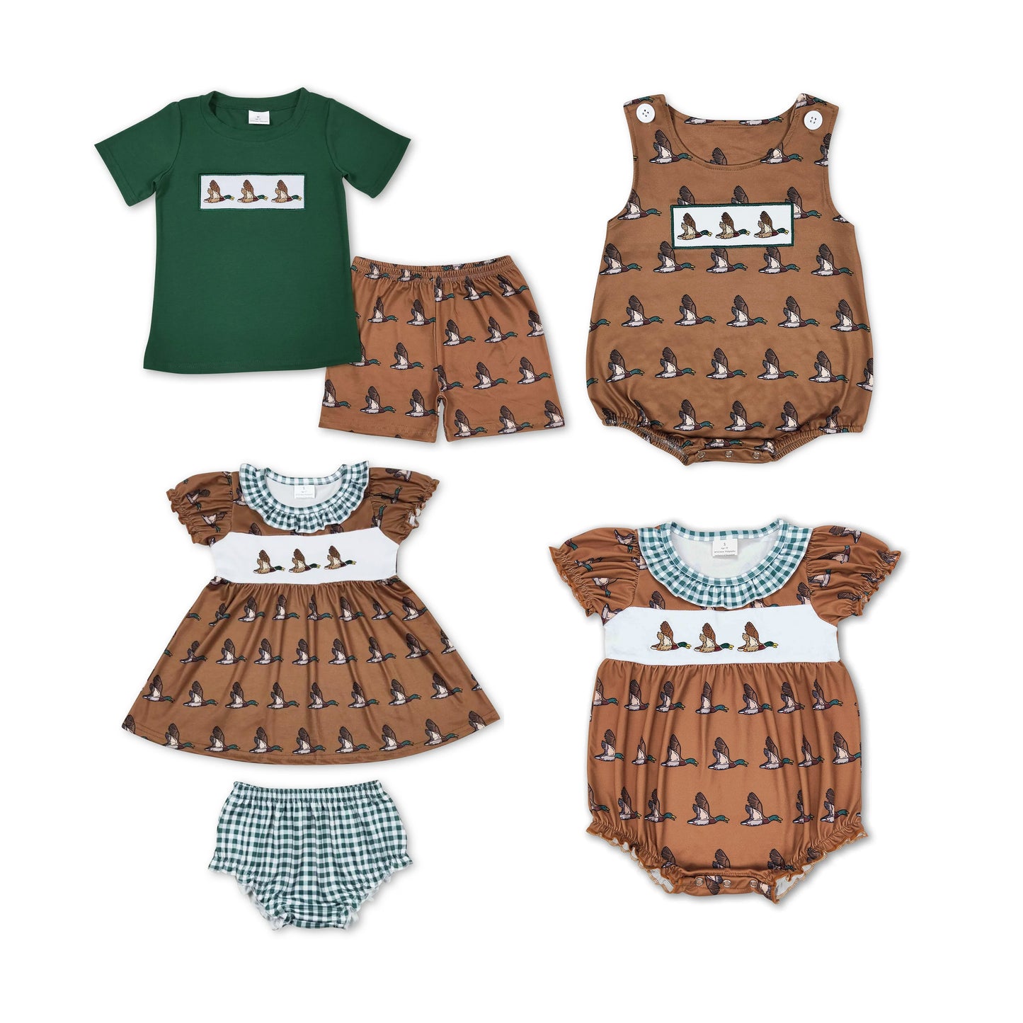 RTS Boys and girls Embroidered Short Sleeve Shorts sets rompers briefs sets