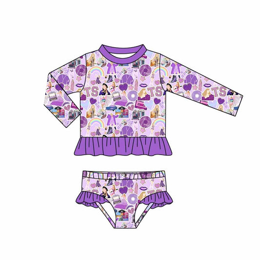 S0294 purple taylor swift   swim outfits
