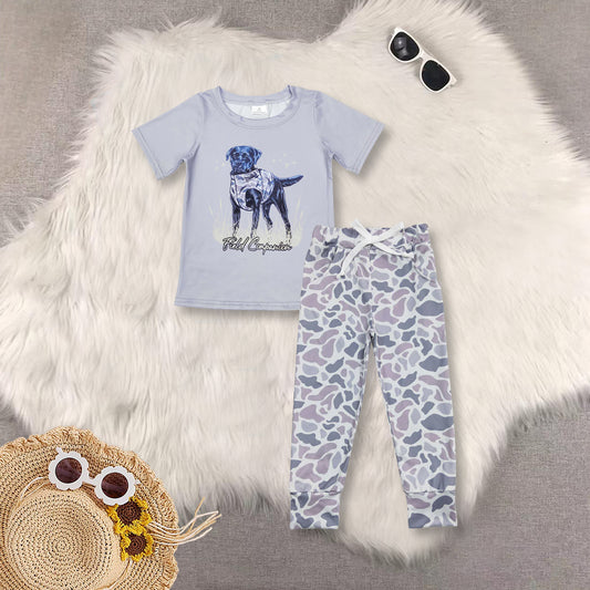 RTS NO MOQ Sibling baby boy clothes short-sleeved top camouflage trousers sets and top and pants