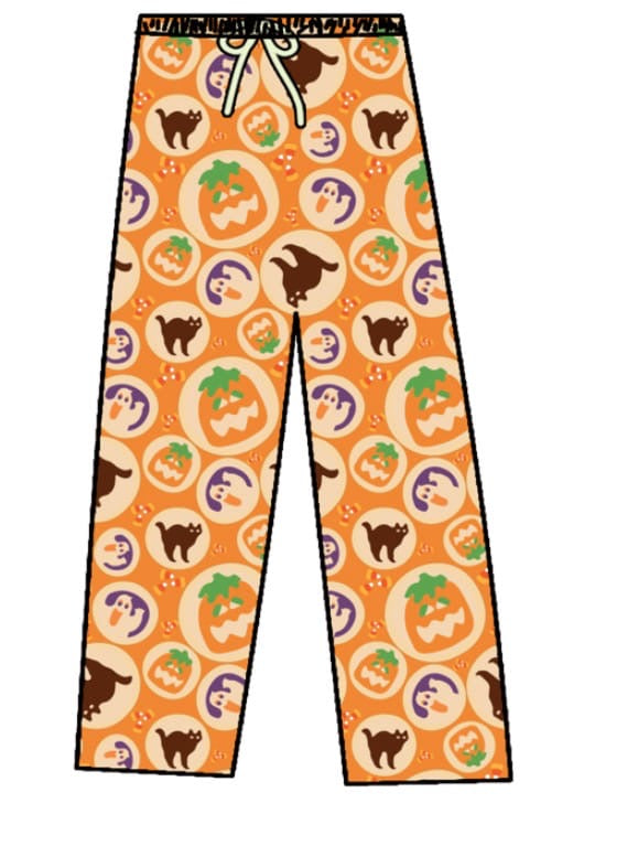 Deadline September 17  custom no moq eta 6-8weeks  Halloween Pumpkin Kitten Orange Adult Pants