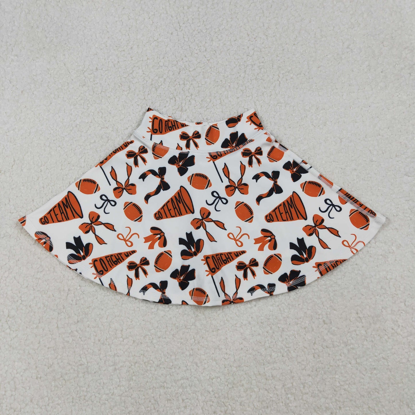 RTS NO MOQ（In Stock ) GLK0140 Football Orange Trumpet Bow Yoga Skirt
