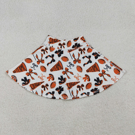 RTS NO MOQ（In Stock ) GLK0140 Football Orange Trumpet Bow Yoga Skirt