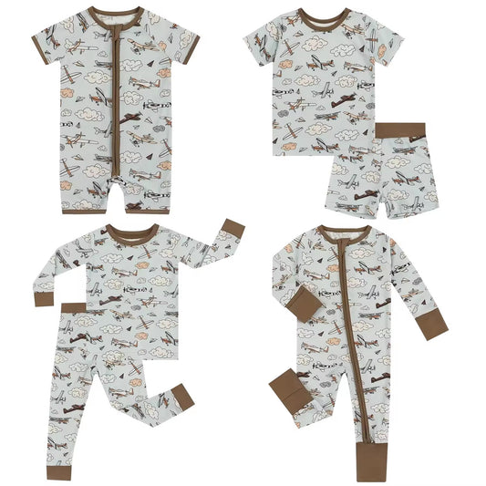 5.16custom each style moq 5eta 4-5week Sibling Sister heavenly father print green boys outfits and baby romper match family design