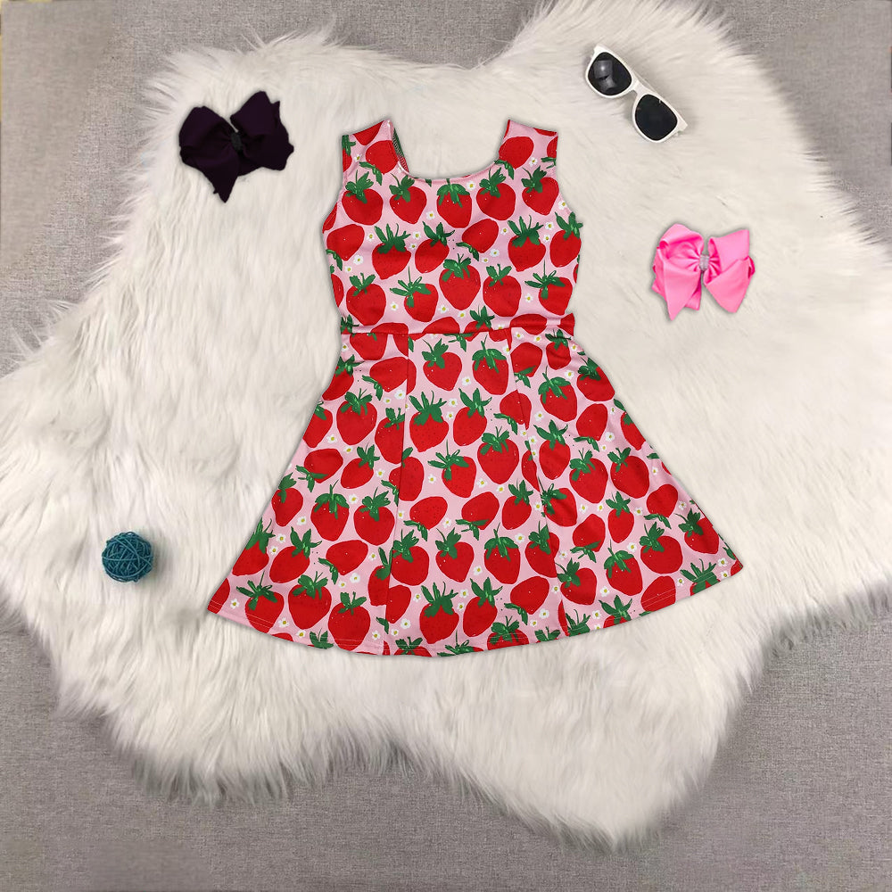 RTS NO MOQ baby girl clothes yoga floral short-sleeved skirt sets