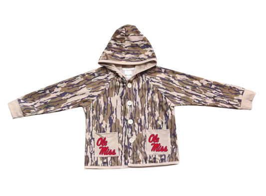 Custom moq 5 mix size milk silk baby boys clothes team summer camouflage button hooded long sleeve top-25.11.25