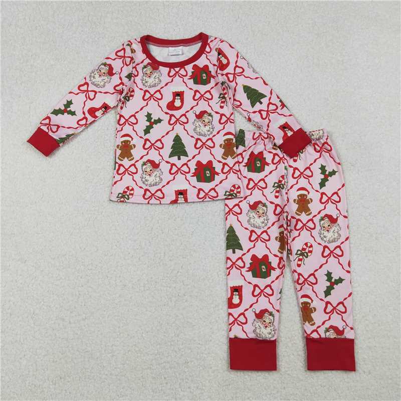 RTS NO MOQ Sibling Baby girls clothes Christmas long-sleeved trousers suits