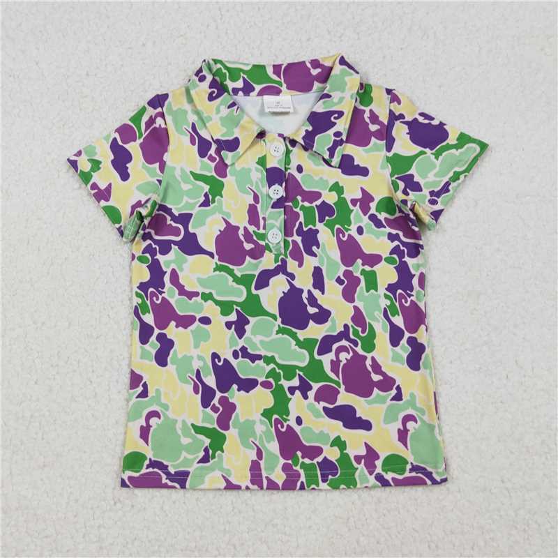 RTS NO MOQ Sibling baby boy clothes and Adult clothes mardi gras short sleeve tops and adult top