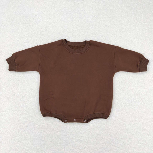 RTS Plush coffee-colored sweatshirt long-sleeved jumpsuitLR0958