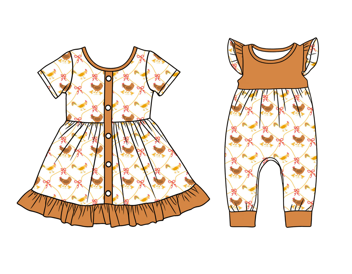 26.1.7 custom each style moq 5 eta 6-8week Sibling Sister baby short sleeve romper and dress match design