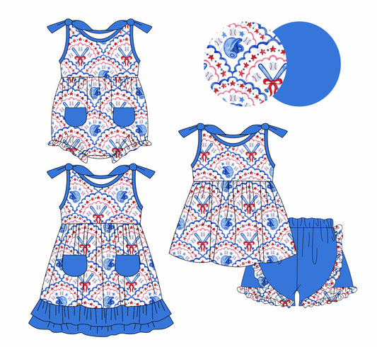 2.8 custom each style moq 5eta 4-6week Sibling Sisters baby girl short sleeve shorts sets and dress and rompers match family design