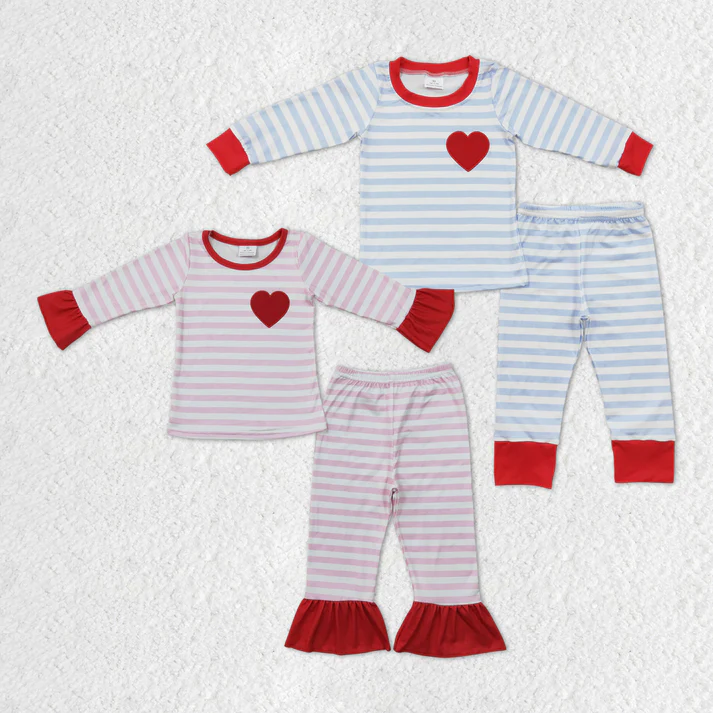 RTS NO MOQ Baby Boys Clothes Valentine long-sleeved pants set