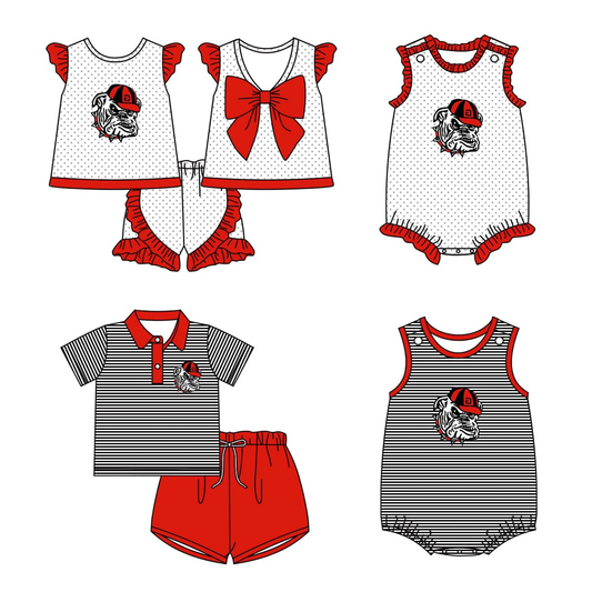 Custom summer team clothes baby girl and boys clothes sets romper