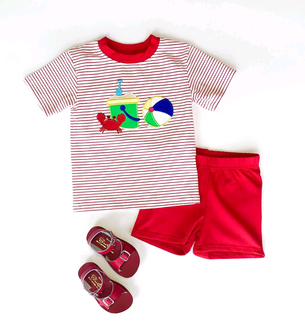 Deadline: February 26 CUSTOM no moq BSSO1049 Red Striped Short Sleeve Shorts Set