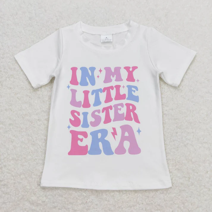 RTS Baby Girls In My Big Littler Sister Era Short Sleeve Sibling Tee Shirts Tops