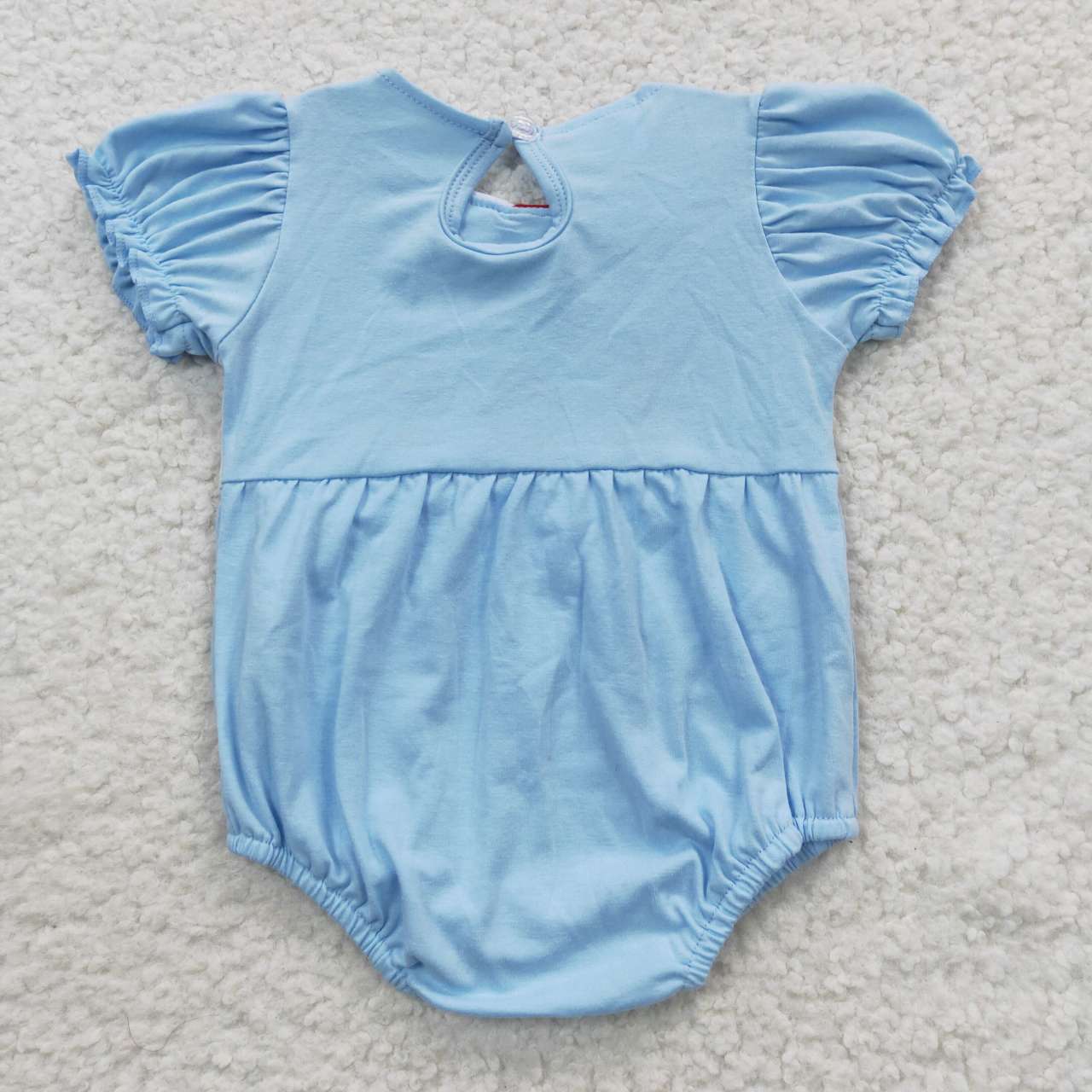 SR0263 Embroidered Farm Cow Pig Blue Short Sleeve Bodysuit