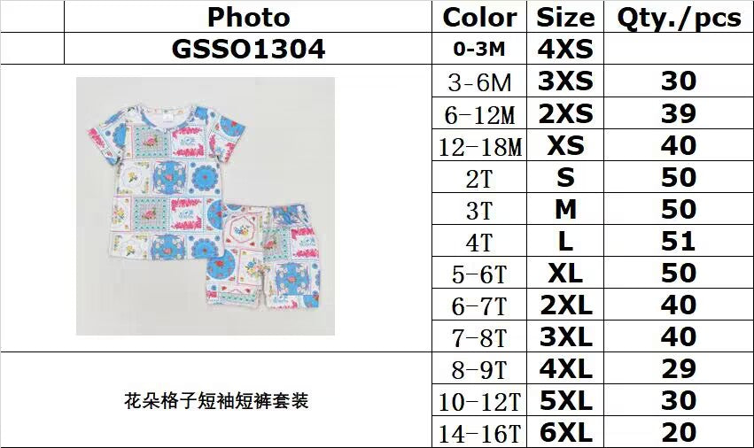 GSSO1304 rts baby girl clothes floral toddler girl summer outfit