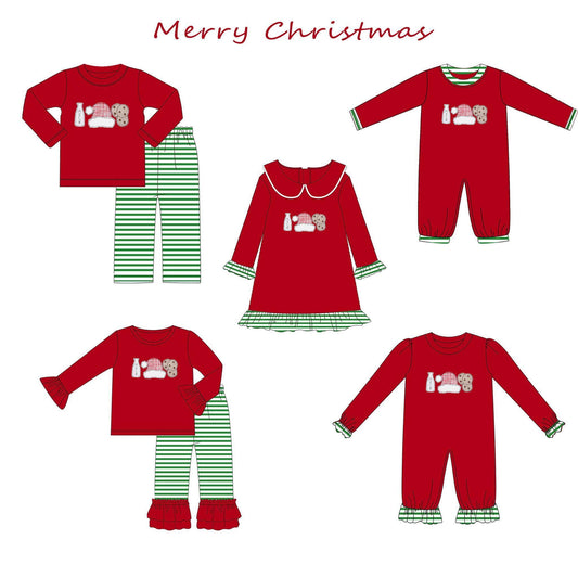 Santa Claus Cookies Series Christmas custom Santa Claus custom matching boys and girls clothes custom Christmas custom Christmas tree Christmas July  custom moq 5 eta 5-6weeks（