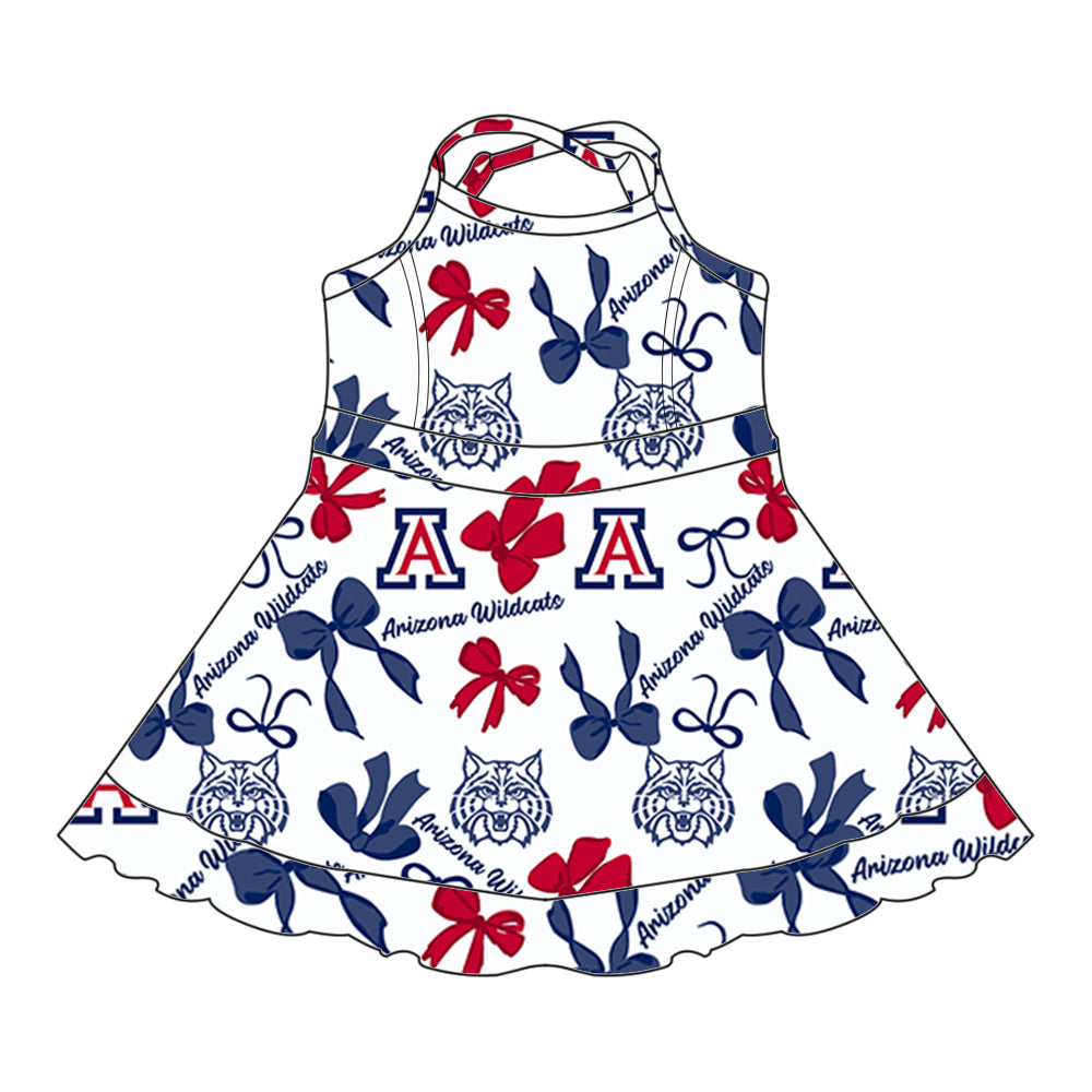 Custom moq 5 mix sizes summer teams baby girls clothes team blue short sleeve skirts shorts sets dress 1 and dress 2 and dress 3 and dress 4-25.5.24