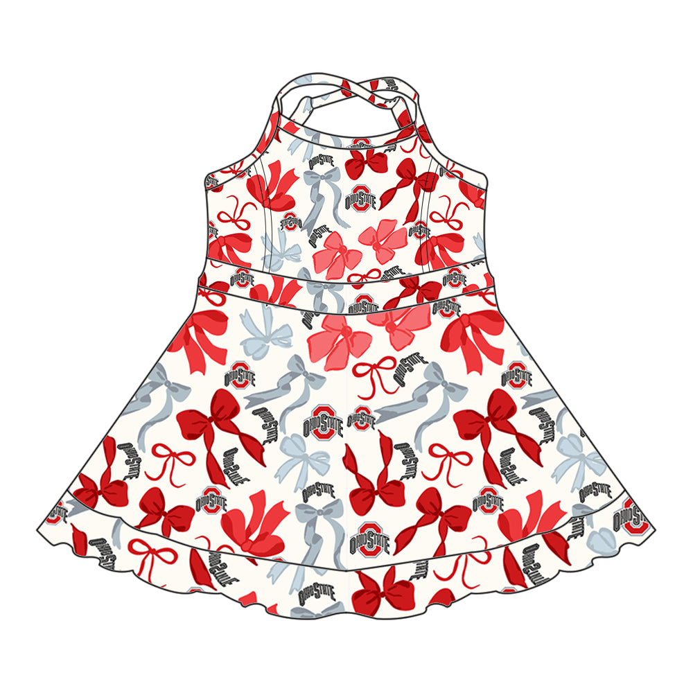 Custom moq 5 mix sizes summer teams baby girls clothes team red short sleeve skirts shorts sets dress 1 and dress 2 and dress 3 and dress 4-25.5.13