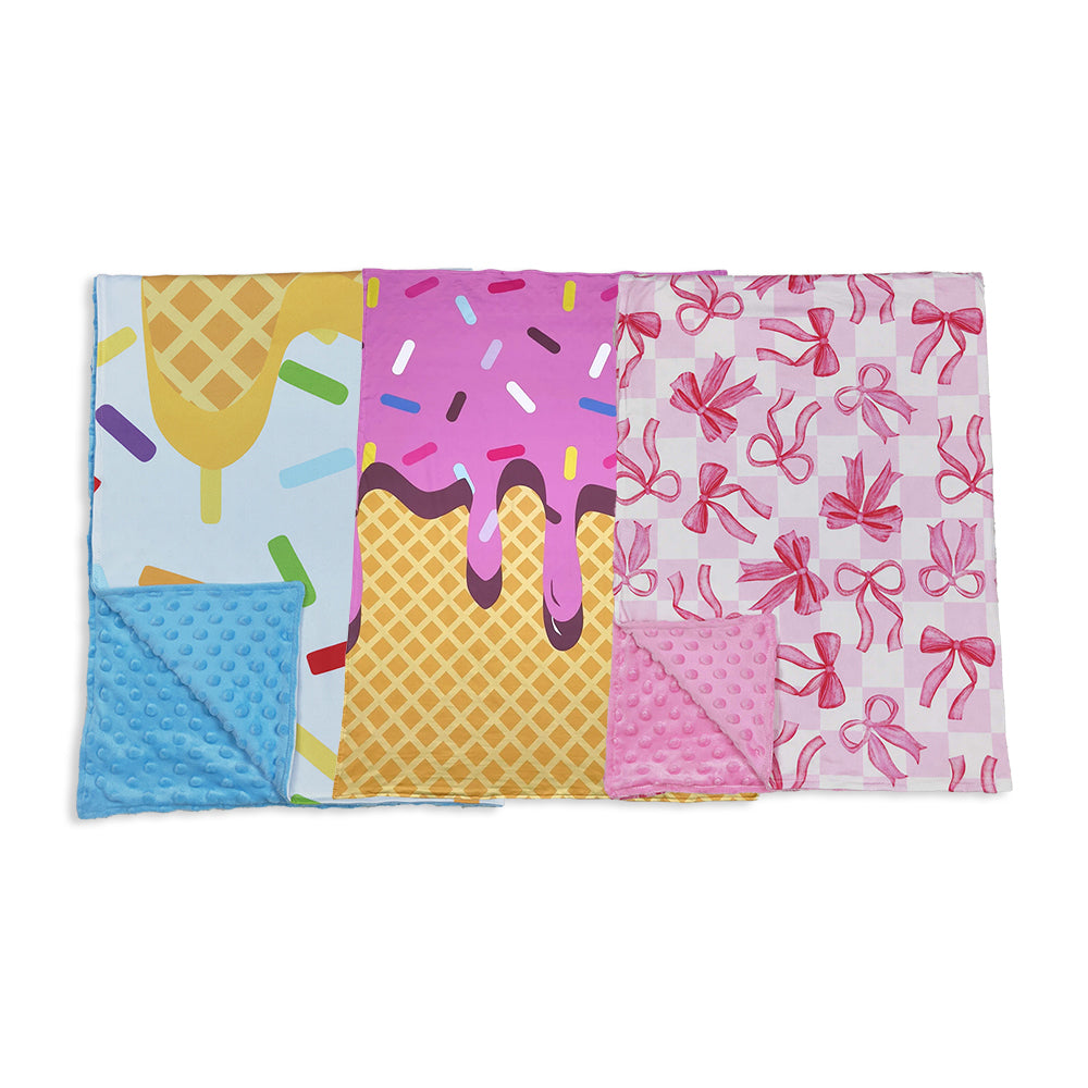RTS NO MOQ Sibling baby kids Summer ice cream team baby blankets
