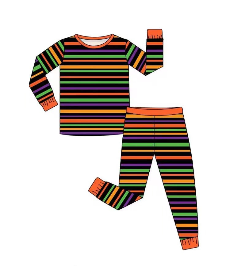 5.10 custom each style moq 5eta 4-5week Sibling Sister Color striped zipper convenience orange girls and boys outfits and baby rompers match family design