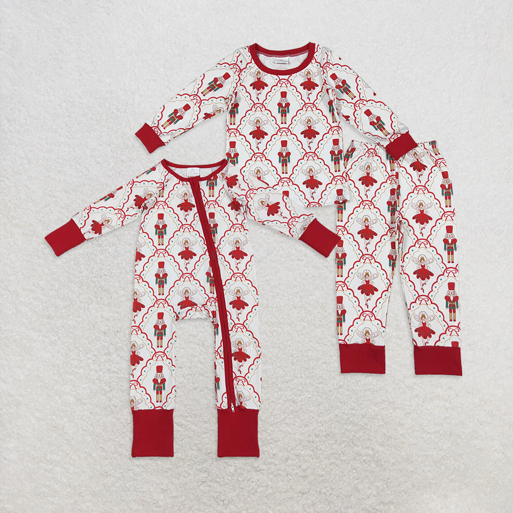 RTS NO MOQ Sibling Baby girls clothes Christmas long sleeve pants sets and rompers