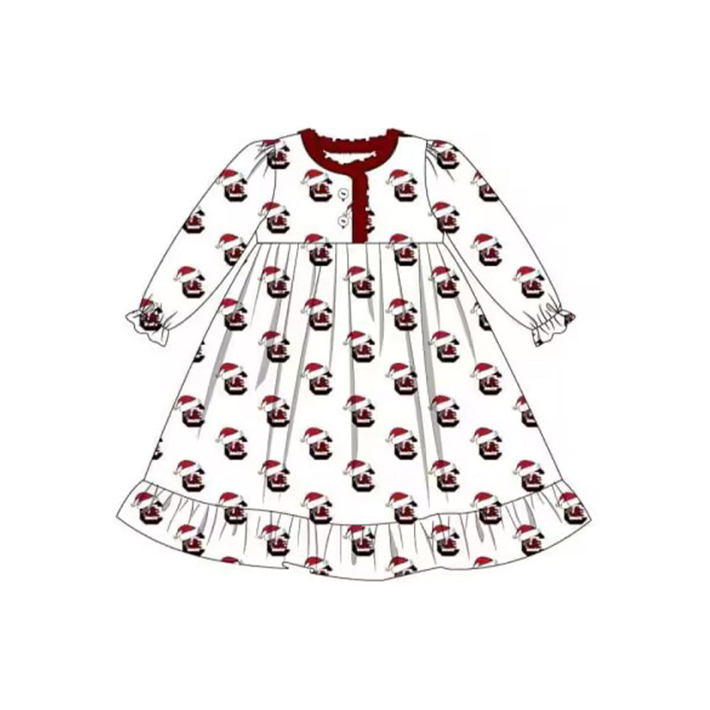 5.14custom each style moq 5eta 4-5week Sibling Sister south carolian print white girls and boys outfits and baby romper and dress match family design