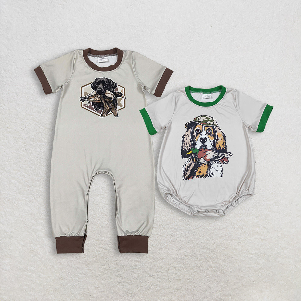 RTS NO MOQ Sibling Baby boy clothes duck short-sleeved rompers