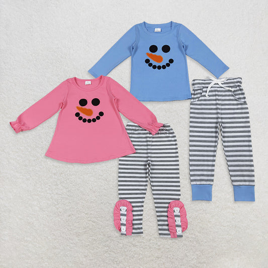 RTS NO MOQ Sibling Baby girls boy clothes embroidery Christmas long-sleeved trousers suits