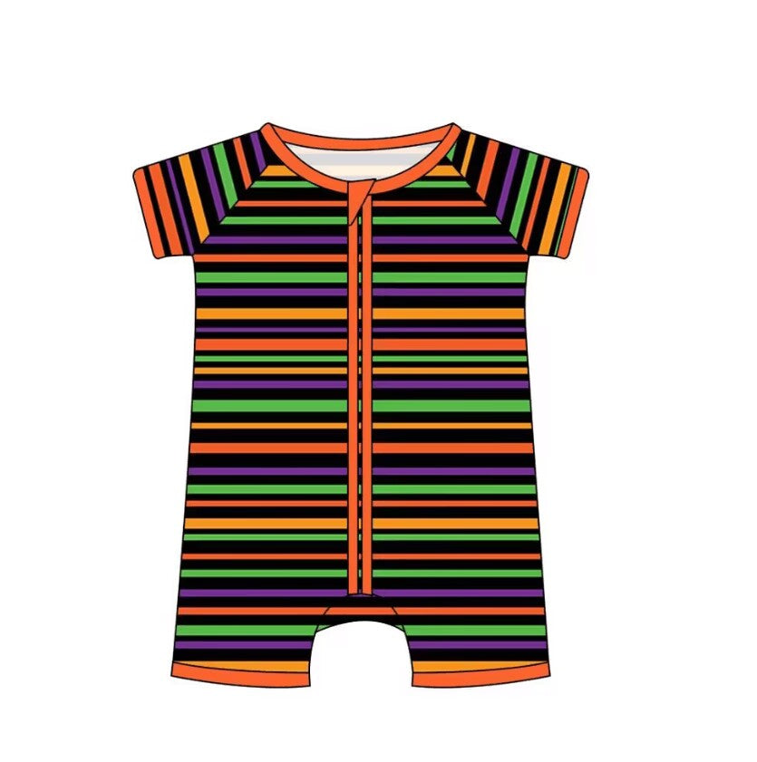 5.10 custom each style moq 5eta 4-5week Sibling Sister Color striped zipper convenience orange girls and boys outfits and baby rompers match family design