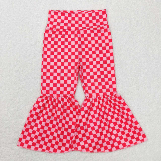 P0340 Pink plaid trousers pink checkered