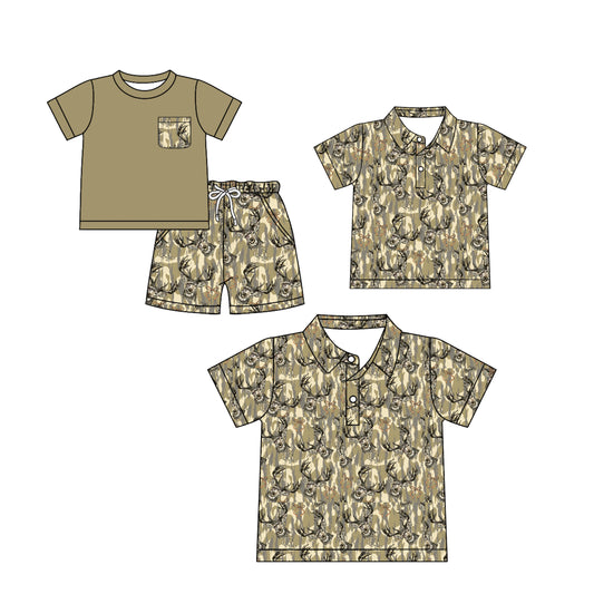 25.12.1 custom each style moq 5 eta 6-8week Sibling Sister camouflage short sleeve shorts sets and kids top and adult top match design