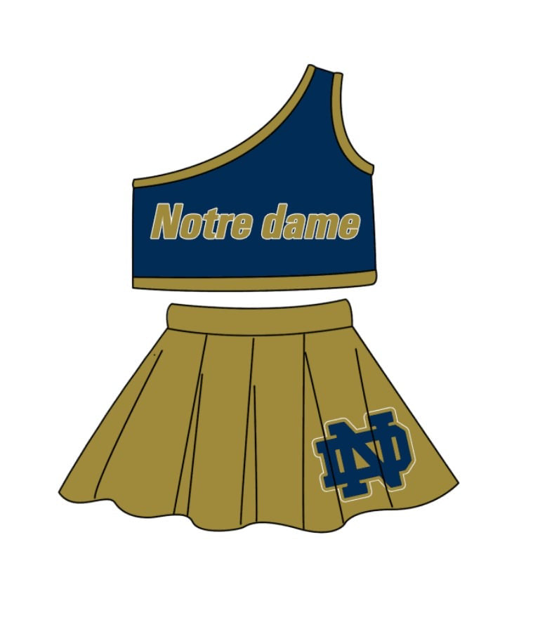 Deadline July 31th close custom no moq  eta 6-7weeks Navy blue gold  Suit cheer sets  cheerleading outfit