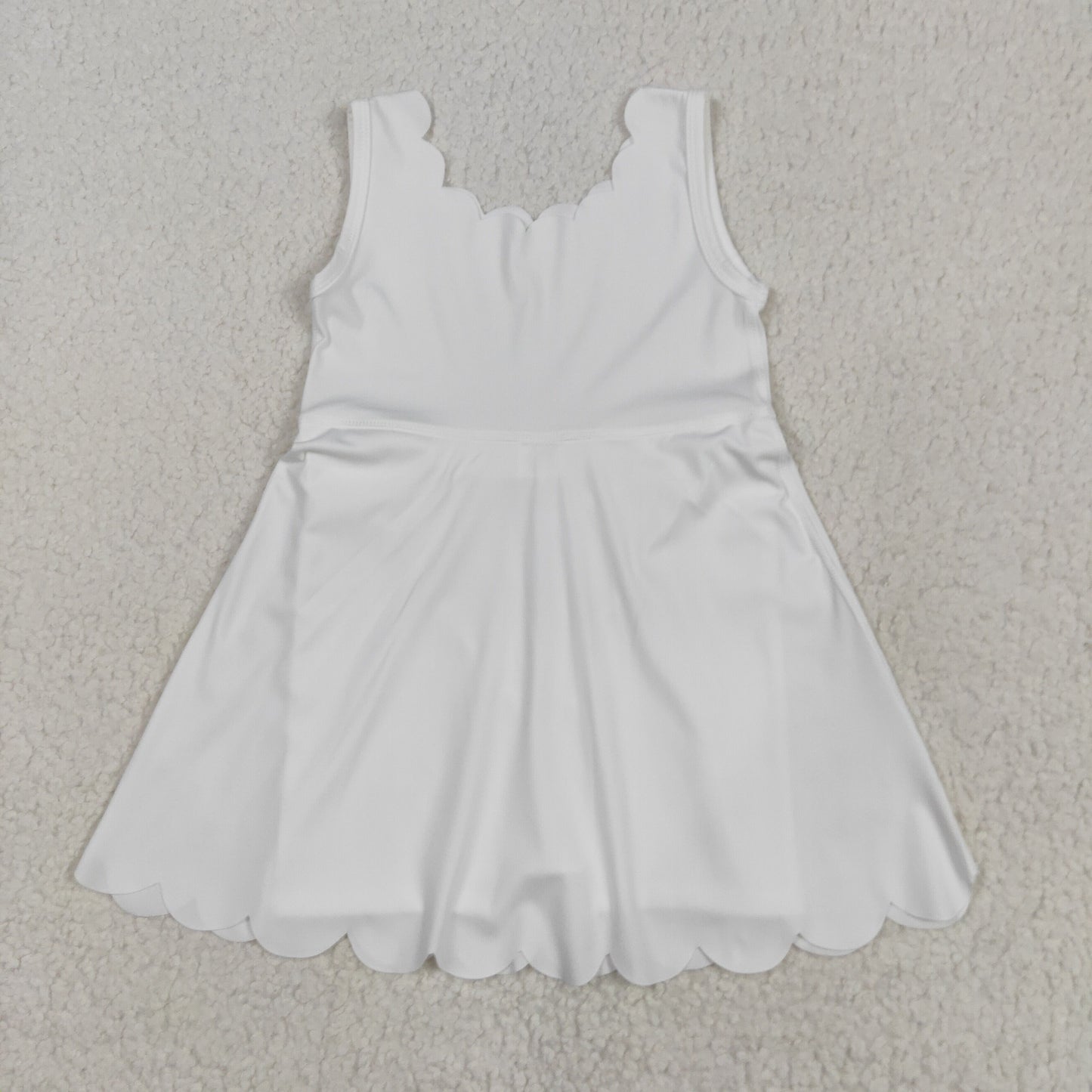 RTS NO MOQ GSD2370 Pure cream lace yoga sleeveless dress