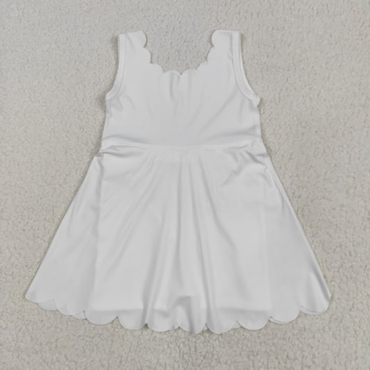 RTS NO MOQ GSD2370 Pure cream lace yoga sleeveless dress