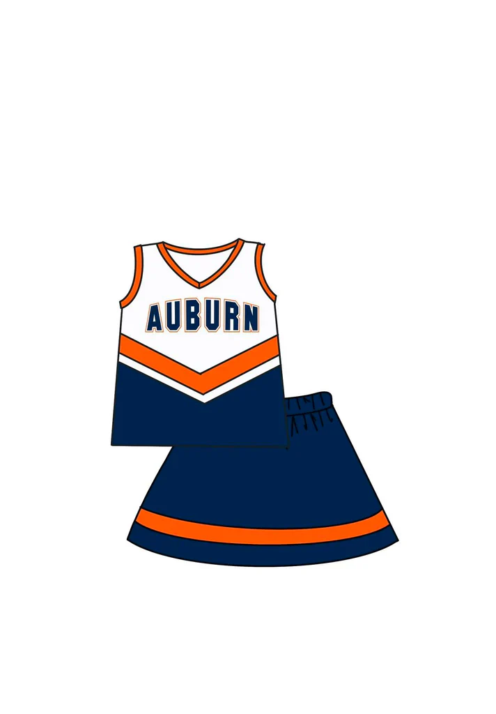 Deadline July 8 custom no moq  eta 6-7weeks SC blue claw dot cheer sets AUBURN SETS