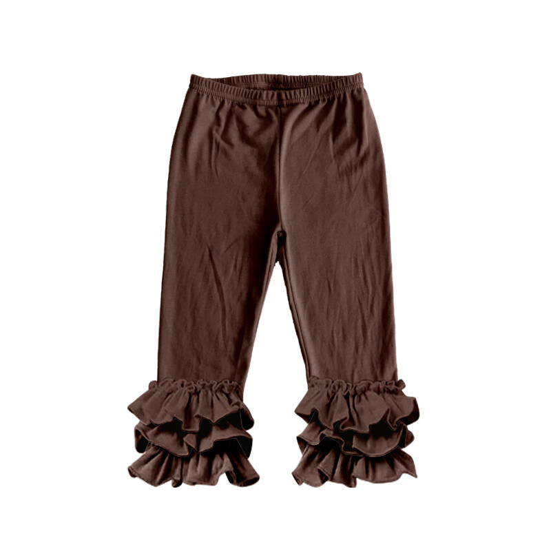 Deadline: February 8th Solid color pleated trousers Trousers dark brown ruffle pants