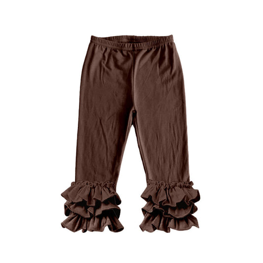 Deadline: February 8th Solid color pleated trousers Trousers dark brown ruffle pants