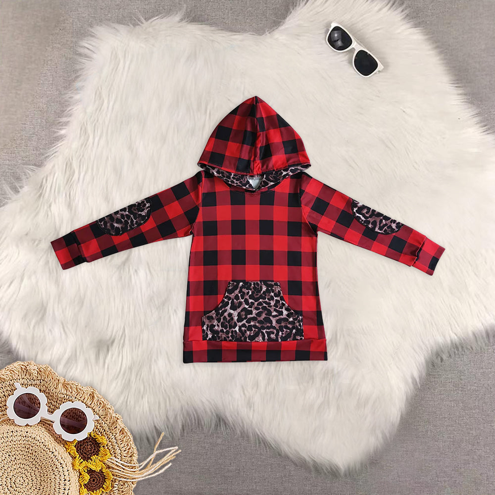 RTS NO MOQ baby girl clothes Christmas hooded long sleeved tops