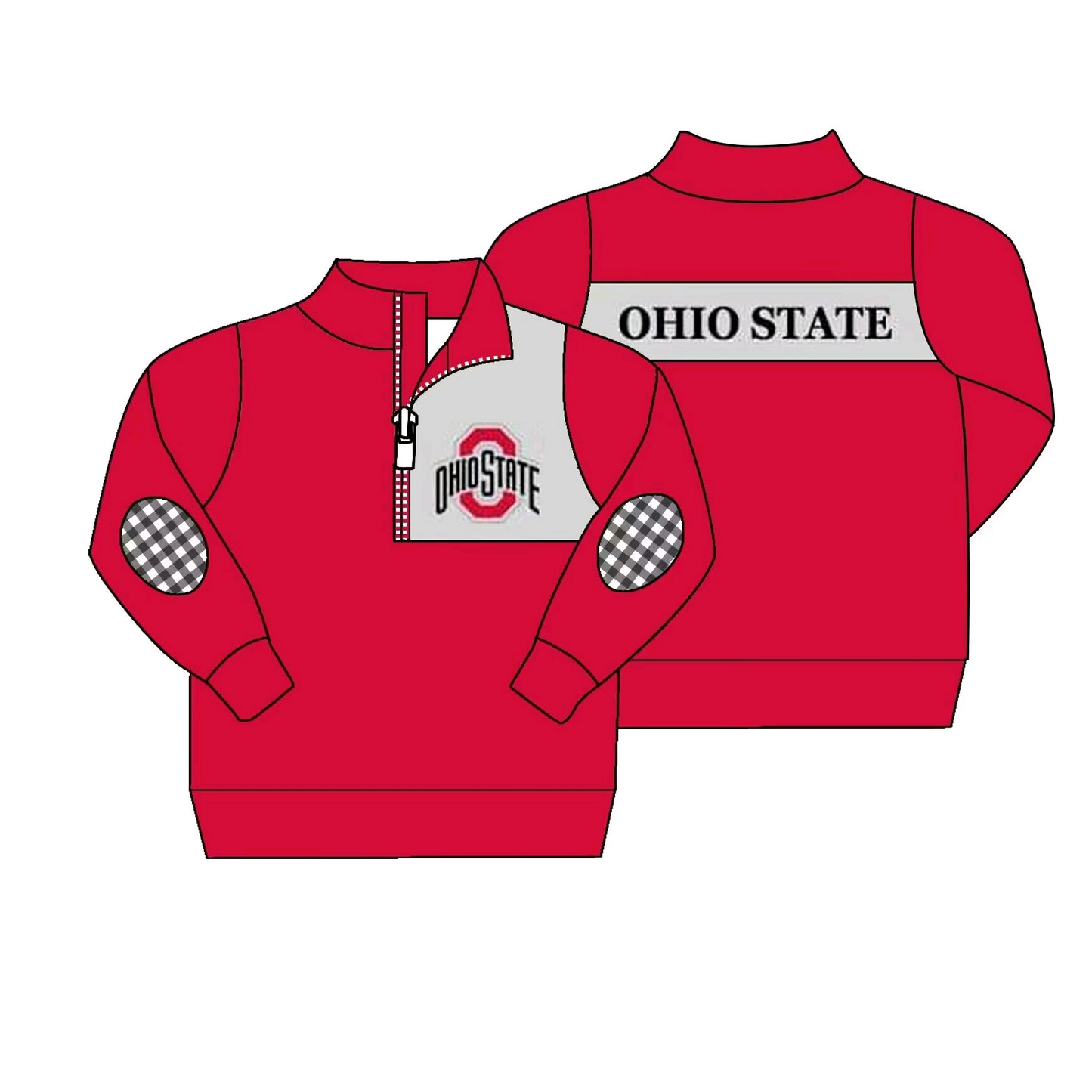 Deadline September 23 custom no moq eta 6-8weeks  Red 'O' Zip-Up Jacket